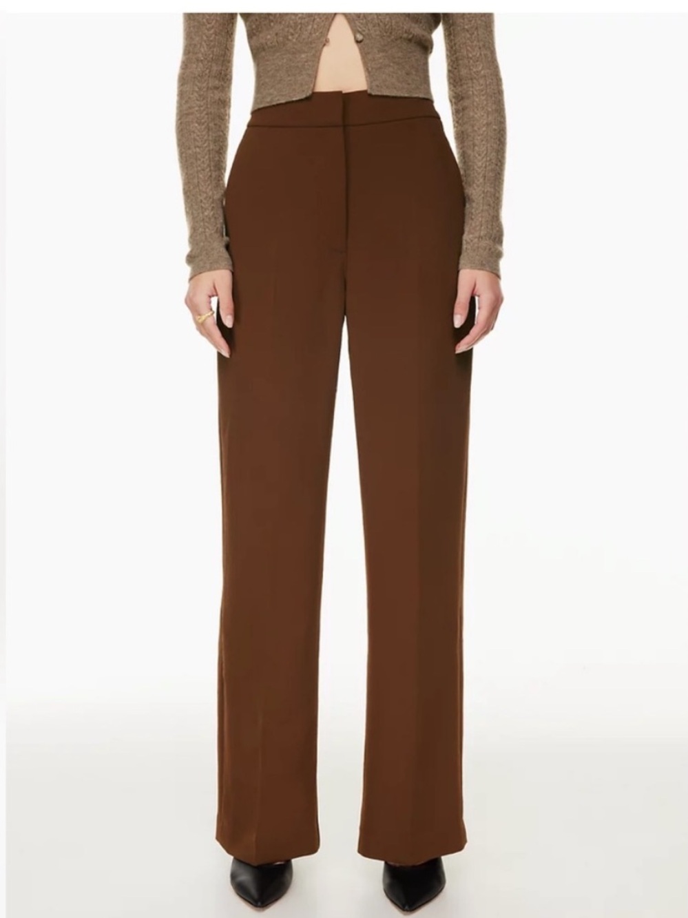 Wilfred Brown High-Waist Wide-Leg Trousers